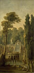 Hubert Robert - Пейзаж с террасой и Каскад