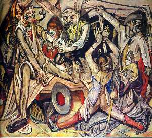 Max Beckmann - в ночной - (репродукция произведения)